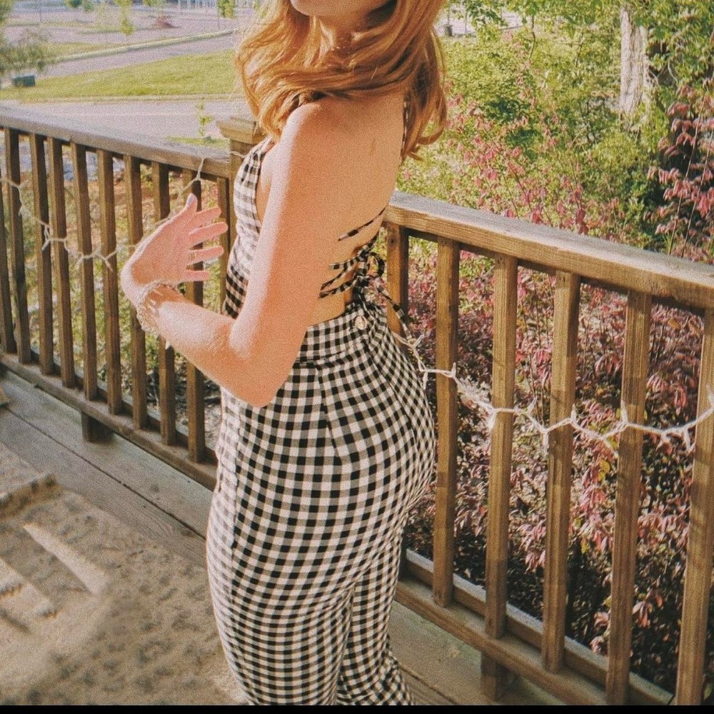 Adika Gingham Checkered Jumpsuit/Overalls